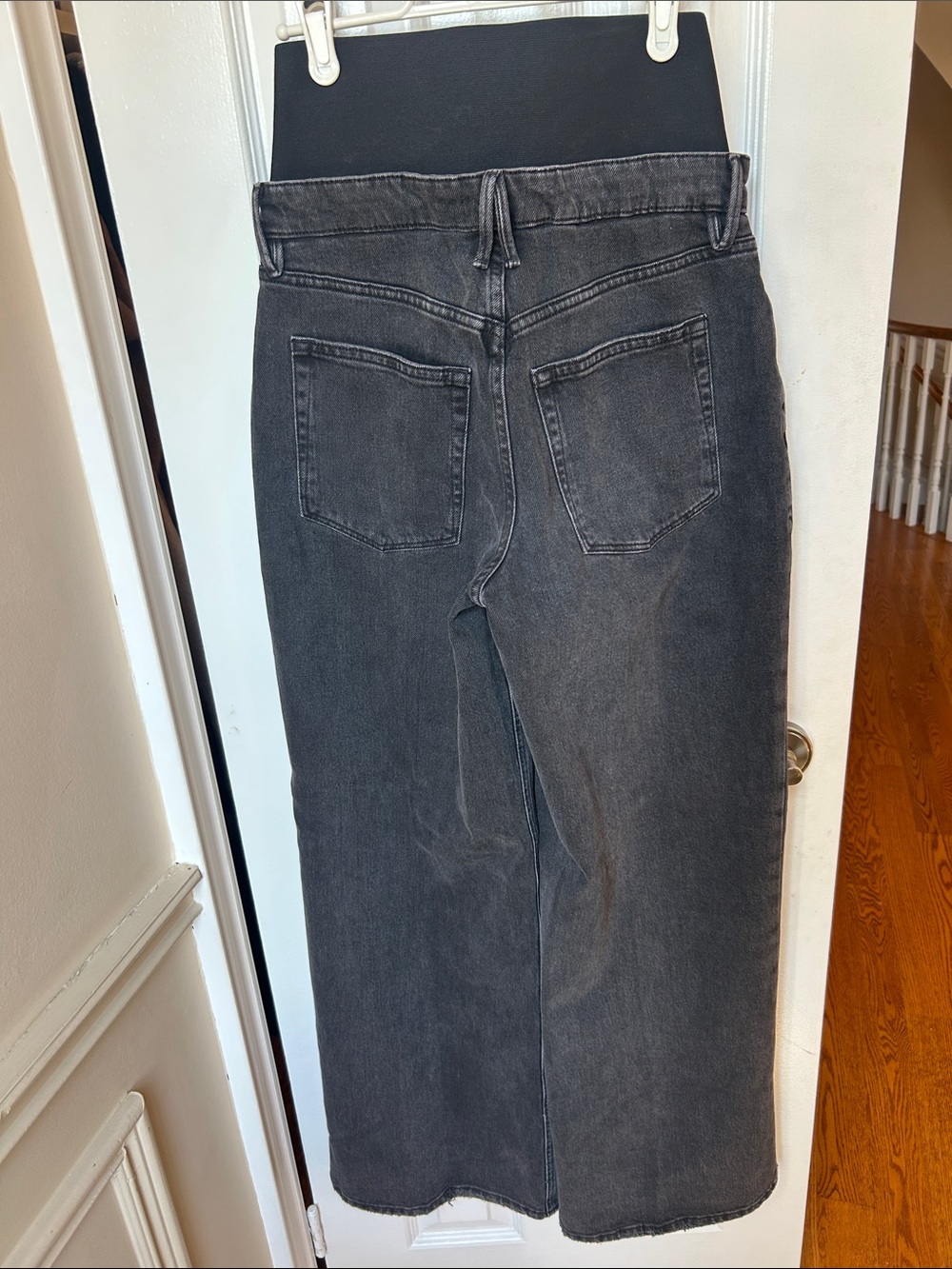 Good American Wide Leg Solution Jeans Black377 - Picture 3 of 15